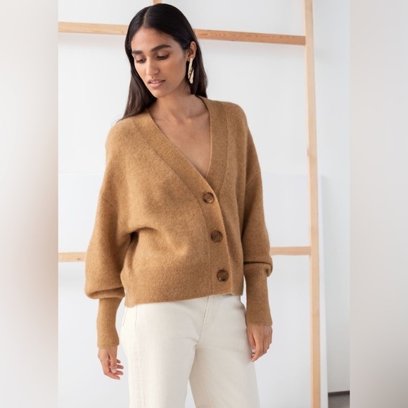 & Other Stories Sweaters - & OTHER STORIES  Alpaca Blend Puff Sleeve Cardigan Small